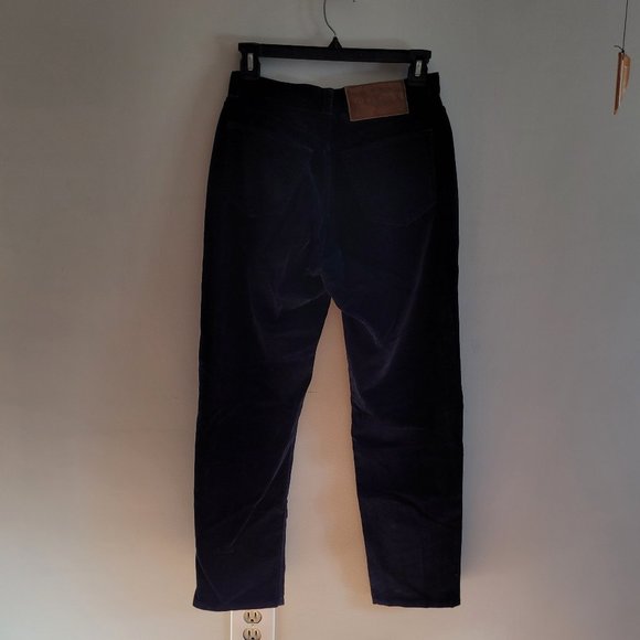 Vintage Midnight Blue Liz Claiborne Velvet Straight Leg Pants - Picture 3 of 6